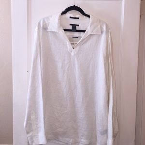 Claiborne 100% Linen white l/s shirt
